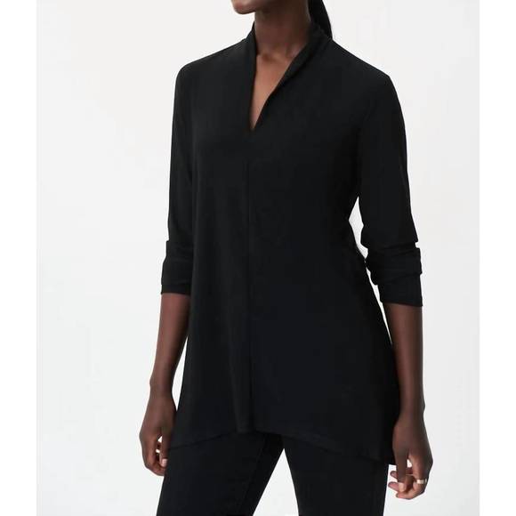 NEW JOSEPH RIBKOFF v-neck tunic in black - Picture 1 of 2
